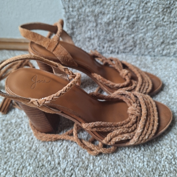 Joies Banji Braided Suede Leather Ankle Wrap Boho Sandals Womens Size 36 - Picture 5 of 12